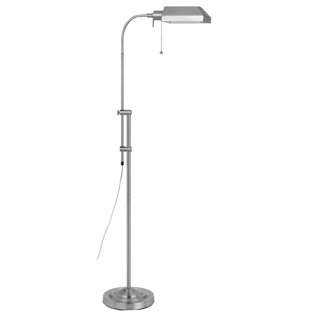 57" Nickel Adjustable Traditional Shaped Floor Lamp With Nickel Square Shade. Picture 3