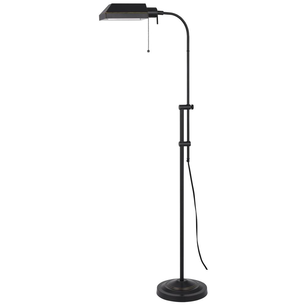 57" Bronze Adjustable Traditional Shaped Floor Lamp With Bronze Square Shade. Picture 1