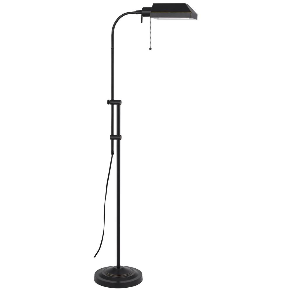 57" Bronze Adjustable Traditional Shaped Floor Lamp With Bronze Square Shade. Picture 2