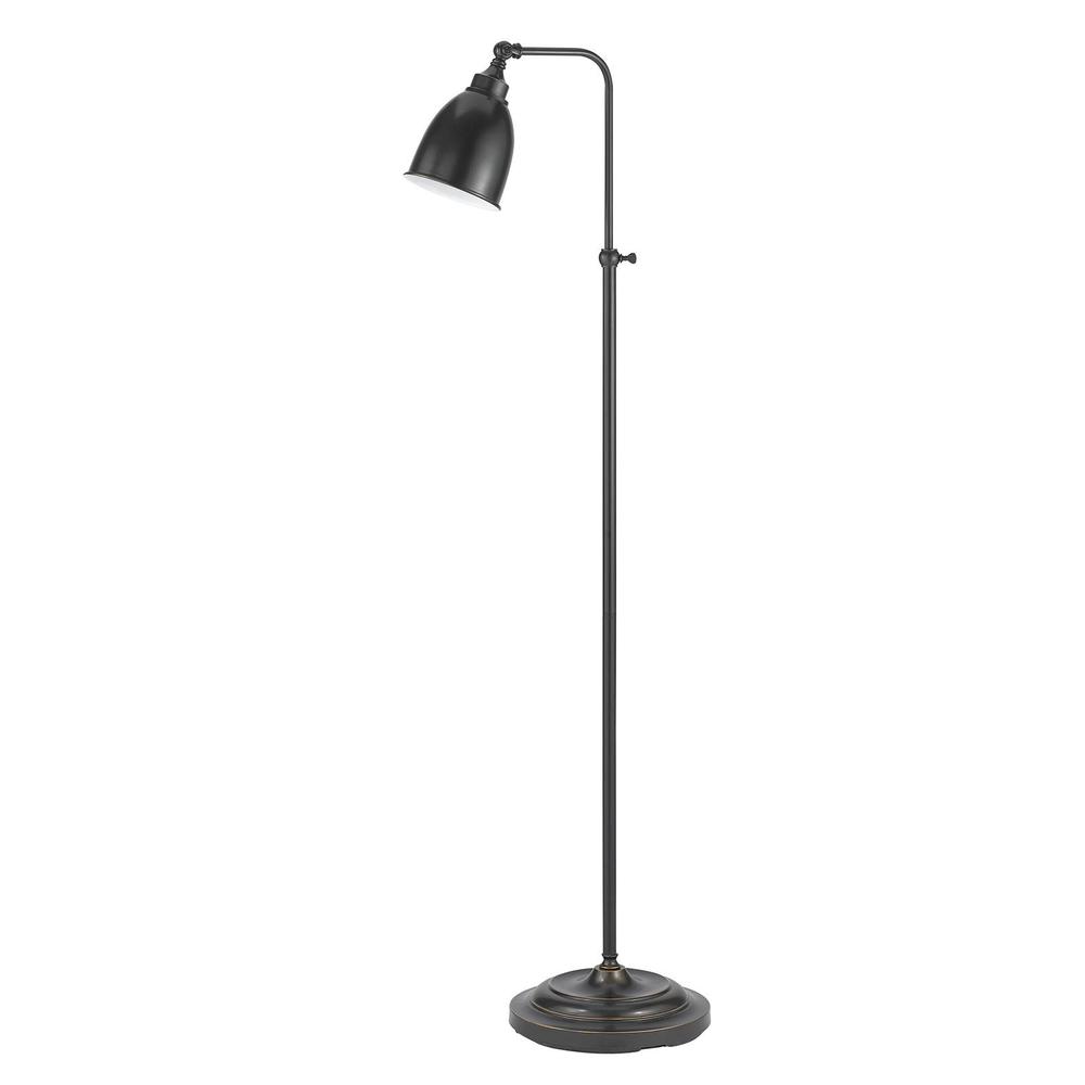 62" Bronze Adjustable Traditional Shaped Floor Lamp With Bronze Dome Shade. Picture 1