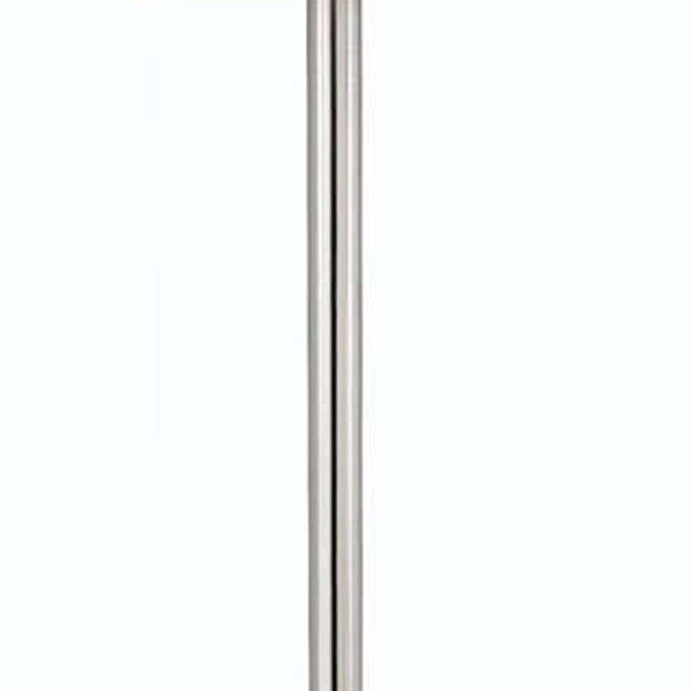 60" Nickel Tray Table Floor Lamp With White Transparent Glass Square Shade. Picture 4