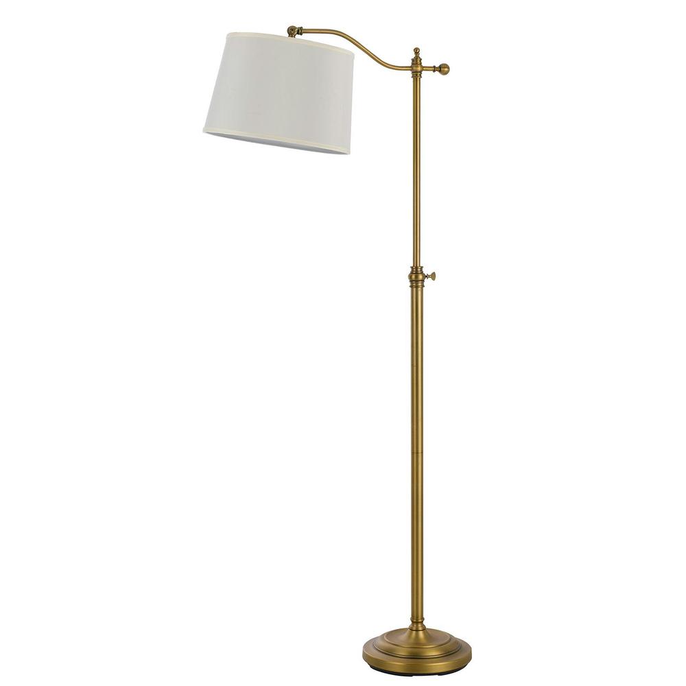 63" Bronze Adjustable Traditional Shaped Floor Lamp With White Square Shade. Picture 1
