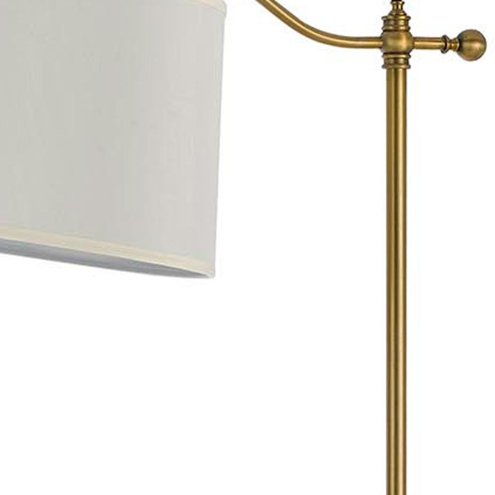 63" Bronze Adjustable Traditional Shaped Floor Lamp With White Square Shade. Picture 4