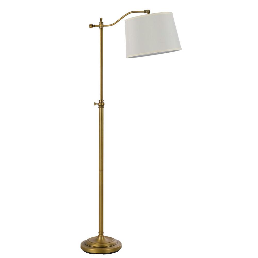 63" Bronze Adjustable Traditional Shaped Floor Lamp With White Square Shade. Picture 2