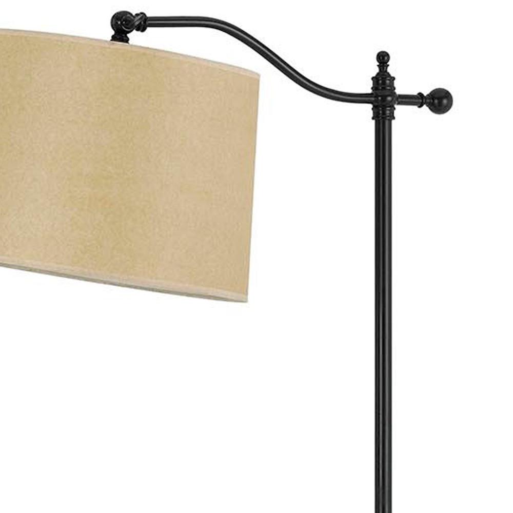 63" Bronze Adjustable Traditional Shaped Floor Lamp With Tan Square Shade. Picture 5