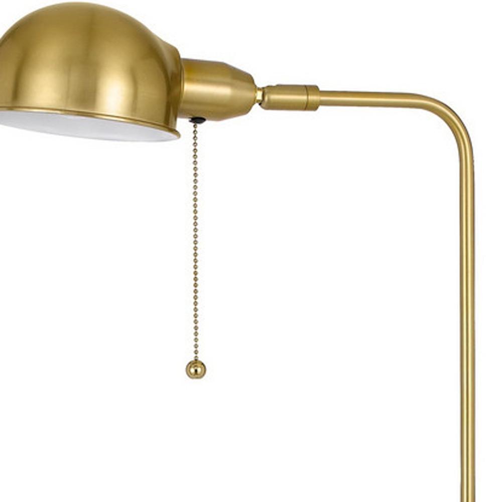 58" Brass Adjustable Traditional Shaped Floor Lamp With Bronze Dome Shade. Picture 5