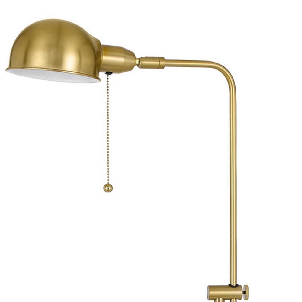 58" Brass Adjustable Traditional Shaped Floor Lamp With Bronze Dome Shade. Picture 2