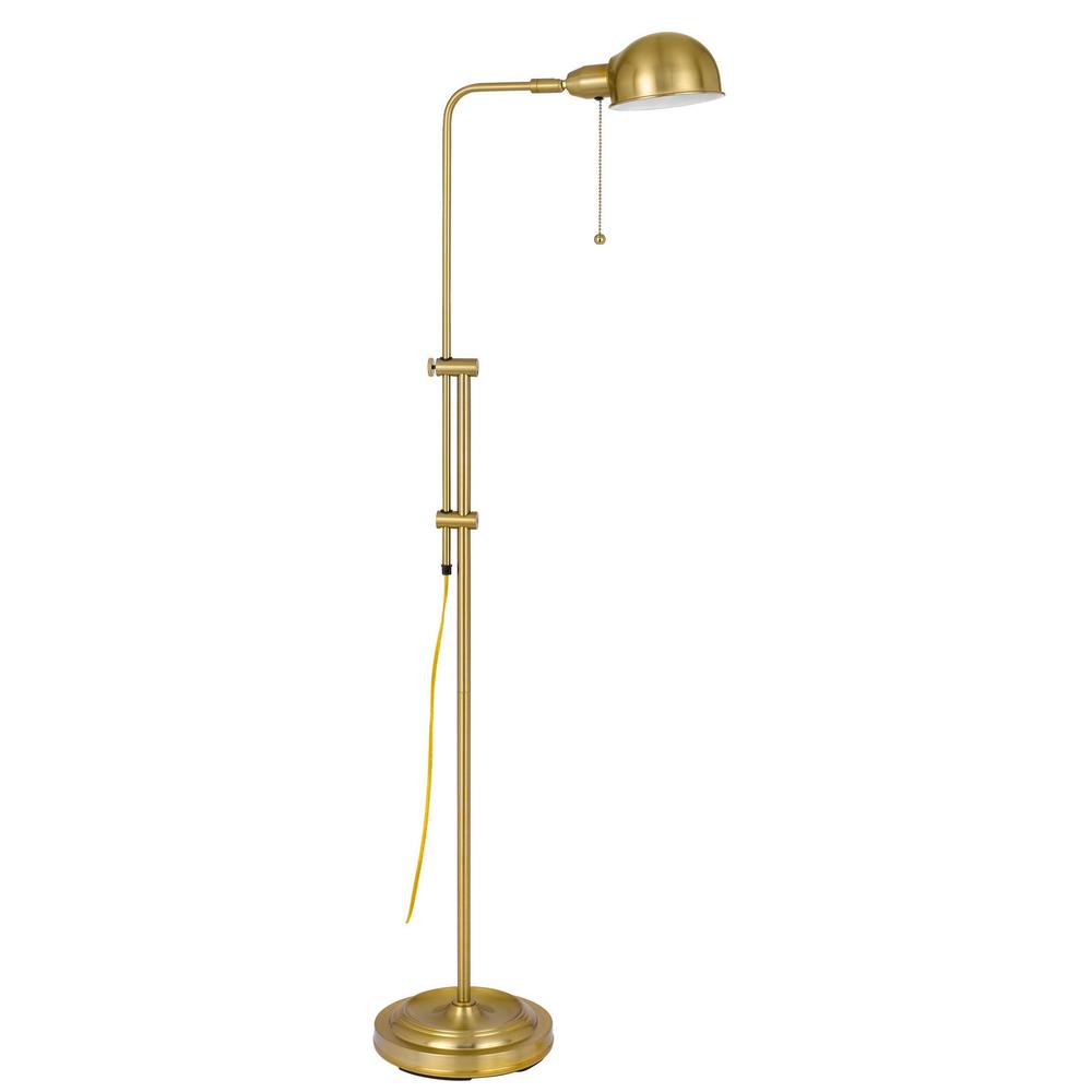 58" Brass Adjustable Traditional Shaped Floor Lamp With Bronze Dome Shade. Picture 3