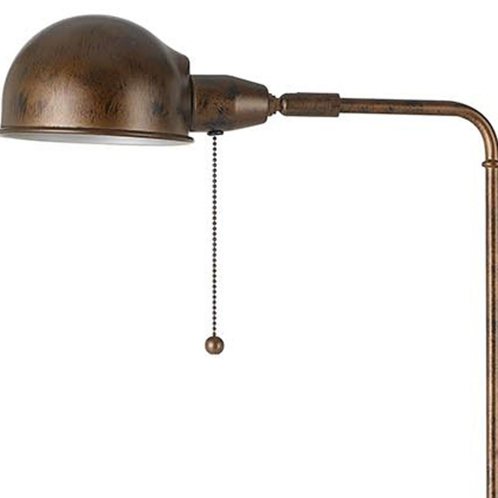 58" Rusted Adjustable Traditional Shaped Floor Lamp With Rust Dome Shade. Picture 4