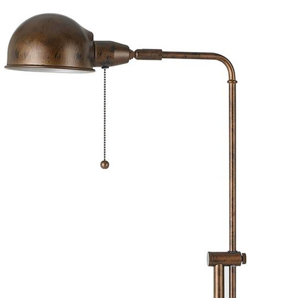 58" Rusted Adjustable Traditional Shaped Floor Lamp With Rust Dome Shade. Picture 5