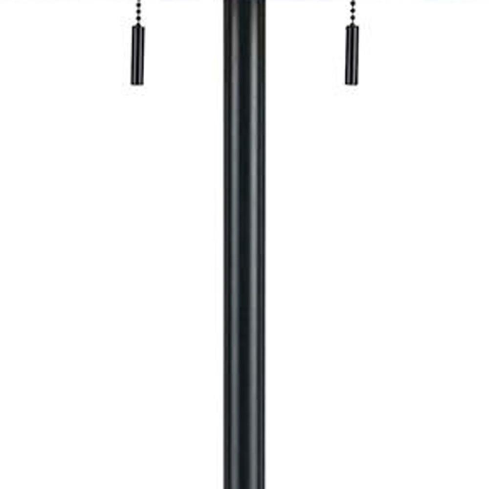 59" Bronze Two Light Traditional Shaped Floor Lamp With Brown Rectangular Shade. Picture 5