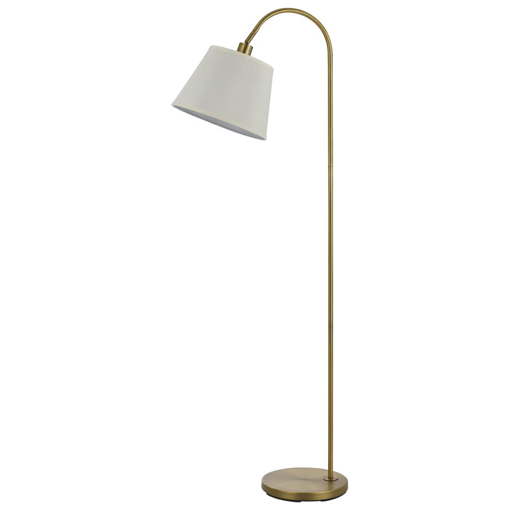 60" Bronze Traditional Shaped Floor Lamp With White Empire Shade. Picture 1