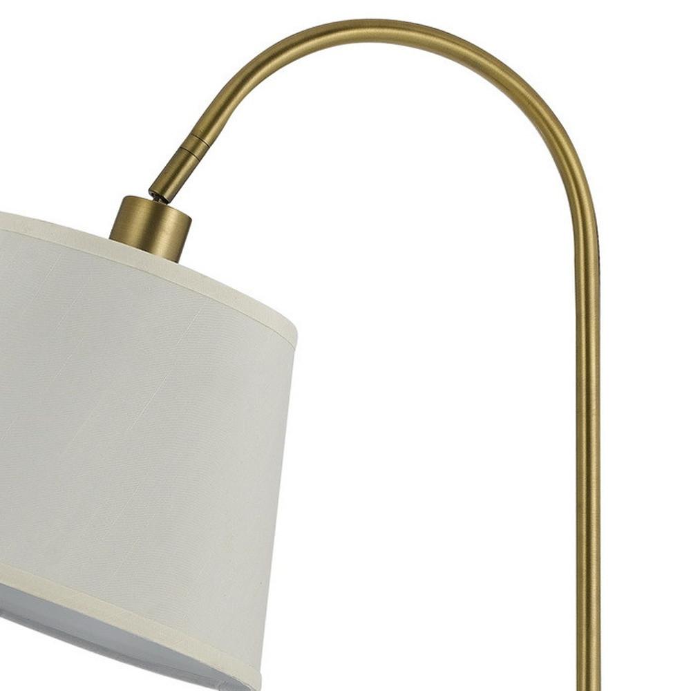 60" Bronze Traditional Shaped Floor Lamp With White Empire Shade. Picture 5