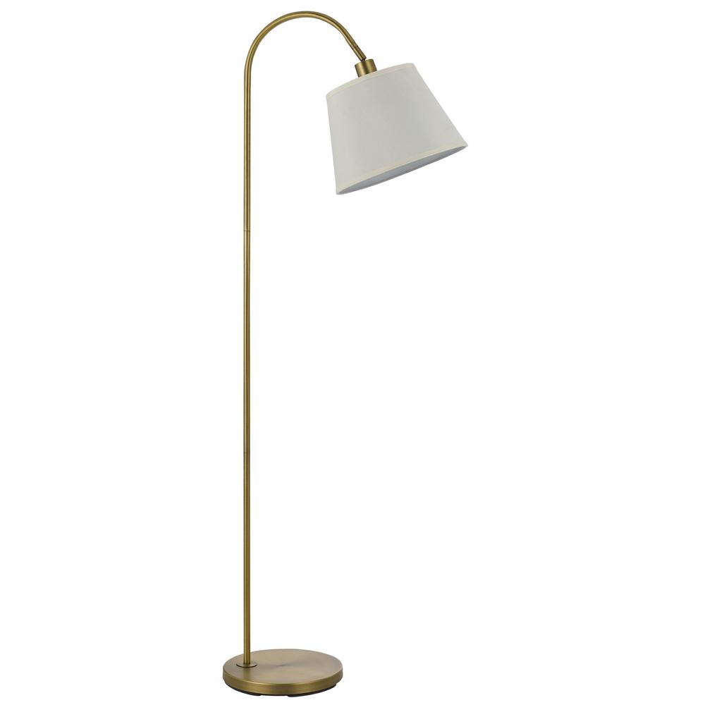60" Bronze Traditional Shaped Floor Lamp With White Empire Shade. Picture 2