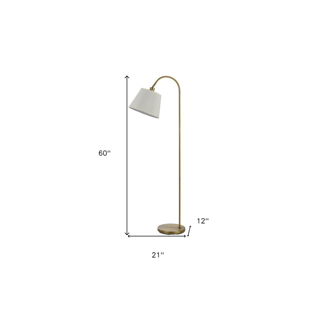 60" Bronze Traditional Shaped Floor Lamp With White Empire Shade. Picture 6