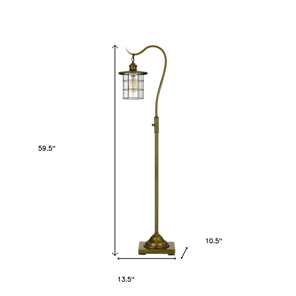 60" Brass Traditional Shaped Floor Lamp. Picture 6