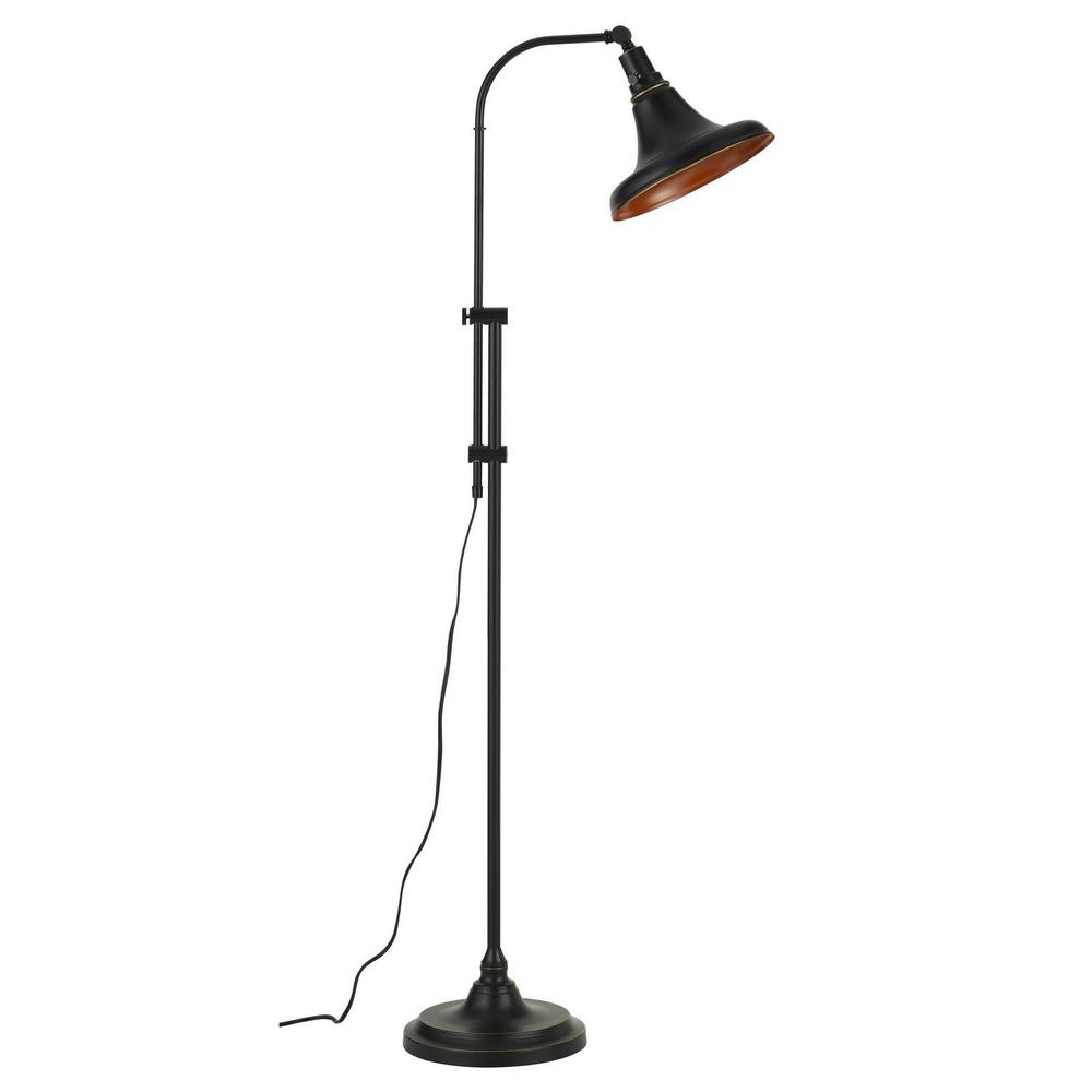 58" Bronze Adjustable Traditional Shaped Floor Lamp With Bronze Dome Shade. Picture 2