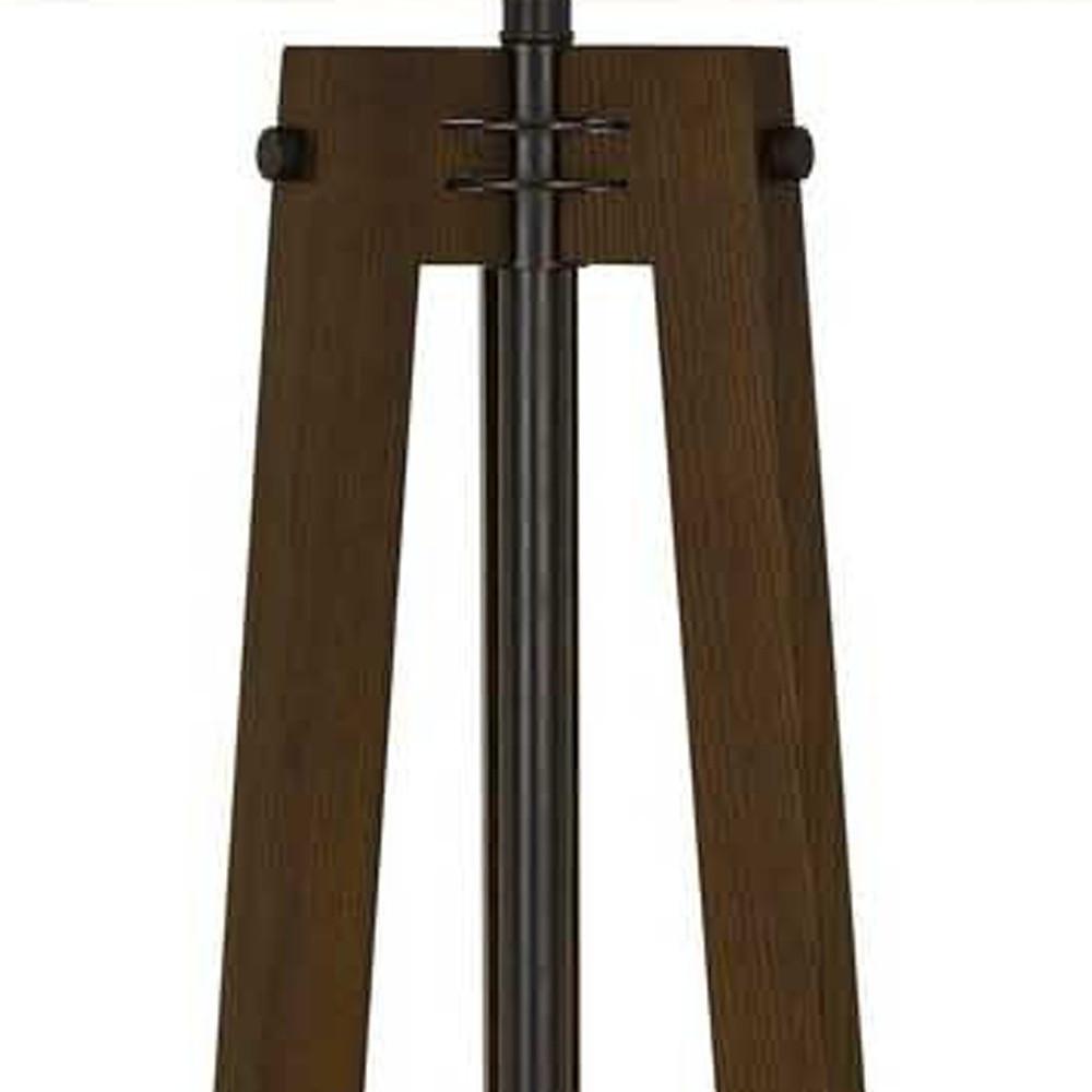 65" Brown Tripod Floor Lamp With White Rectangular Shade. Picture 5