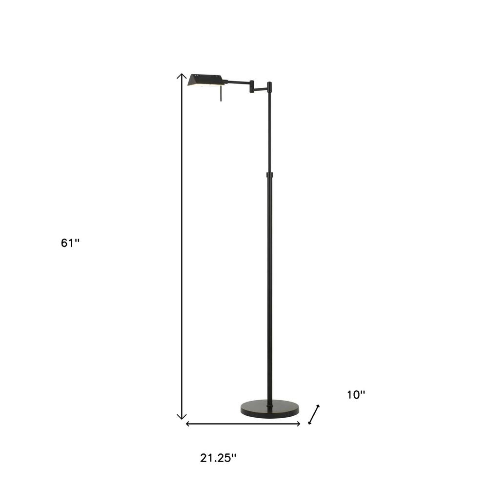 61" Bronze Adjustable Swing Arm Floor Lamp. Picture 6