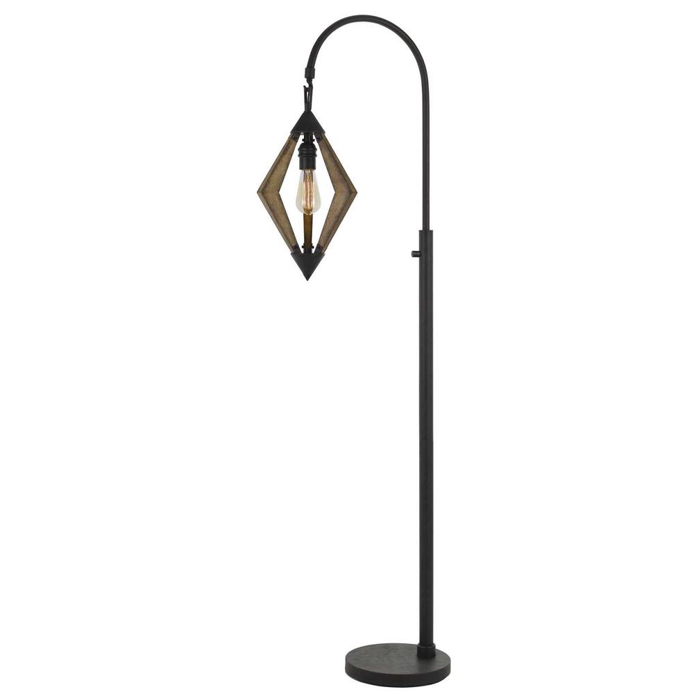 67" Black Traditional Shaped Floor Lamp. Picture 1