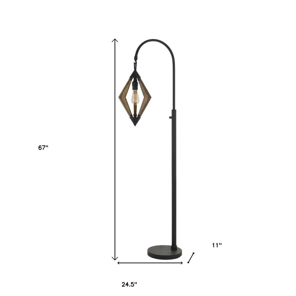 67" Black Traditional Shaped Floor Lamp. Picture 6