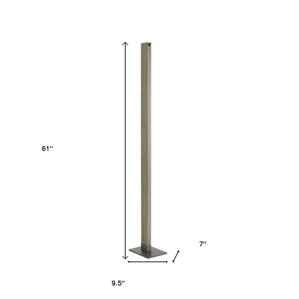 61" Brown Led Traditional Shaped Floor Lamp. Picture 6