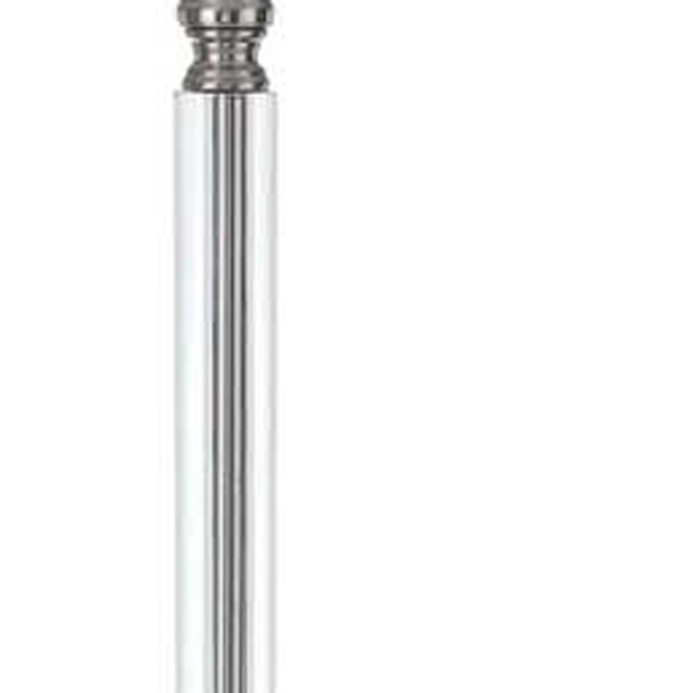 60" Nickel Traditional Shaped Floor Lamp With White Square Shade. Picture 4