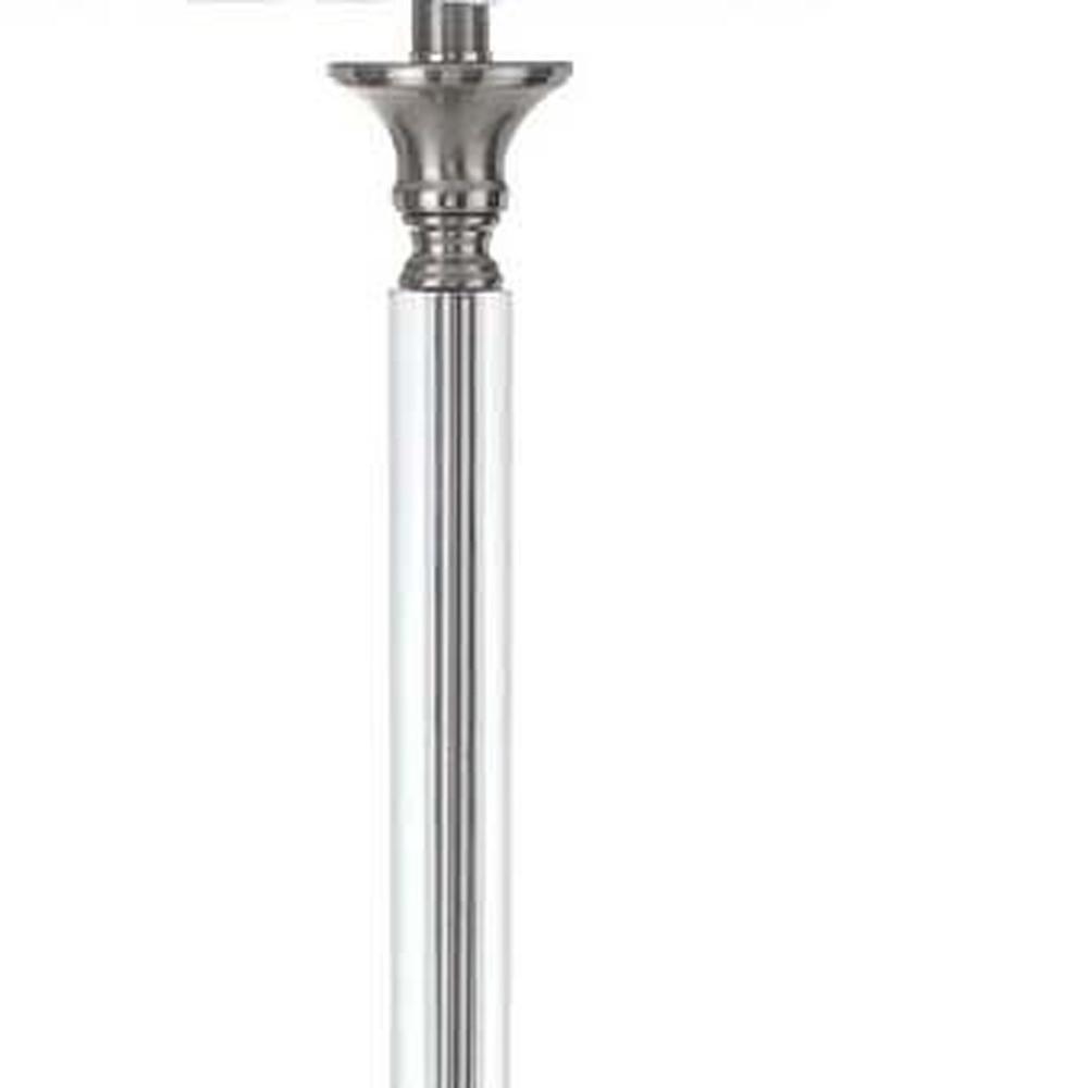 60" Nickel Traditional Shaped Floor Lamp With White Square Shade. Picture 5