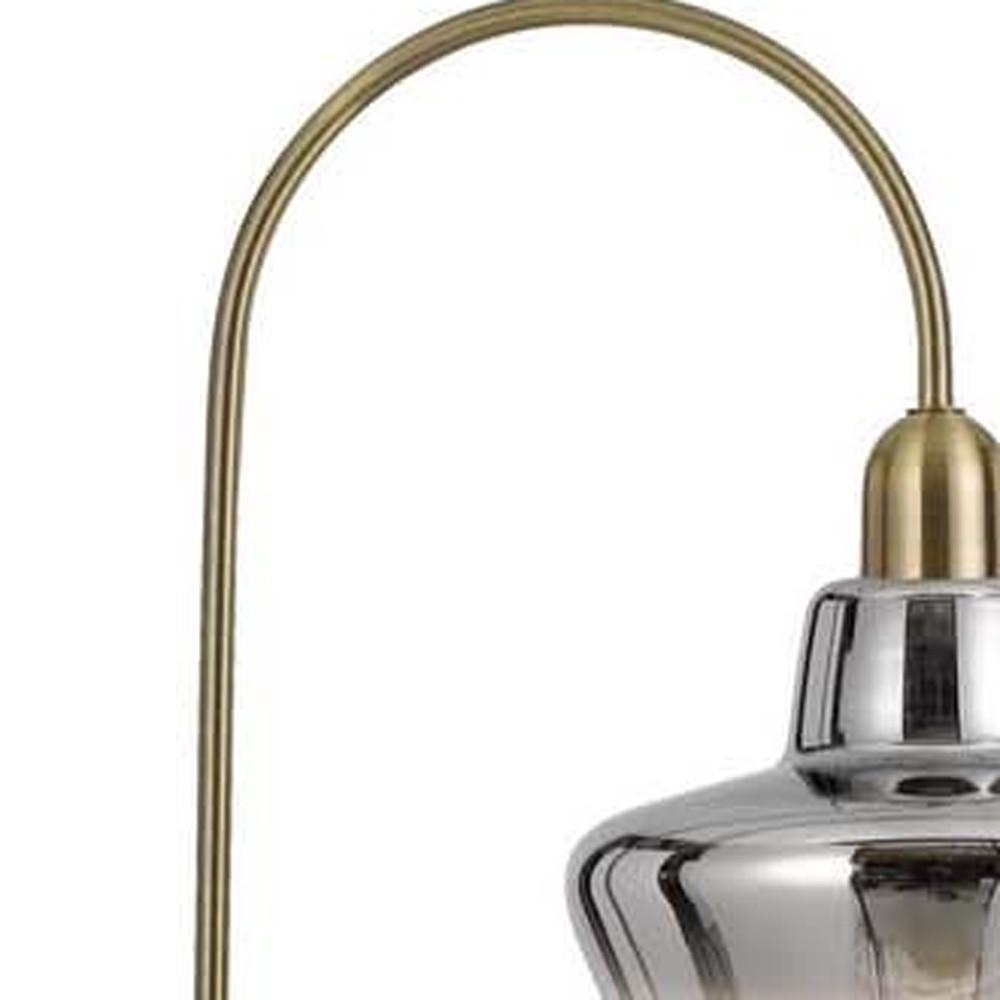 61" Brass Adjustable Arc Floor Lamp. Picture 5