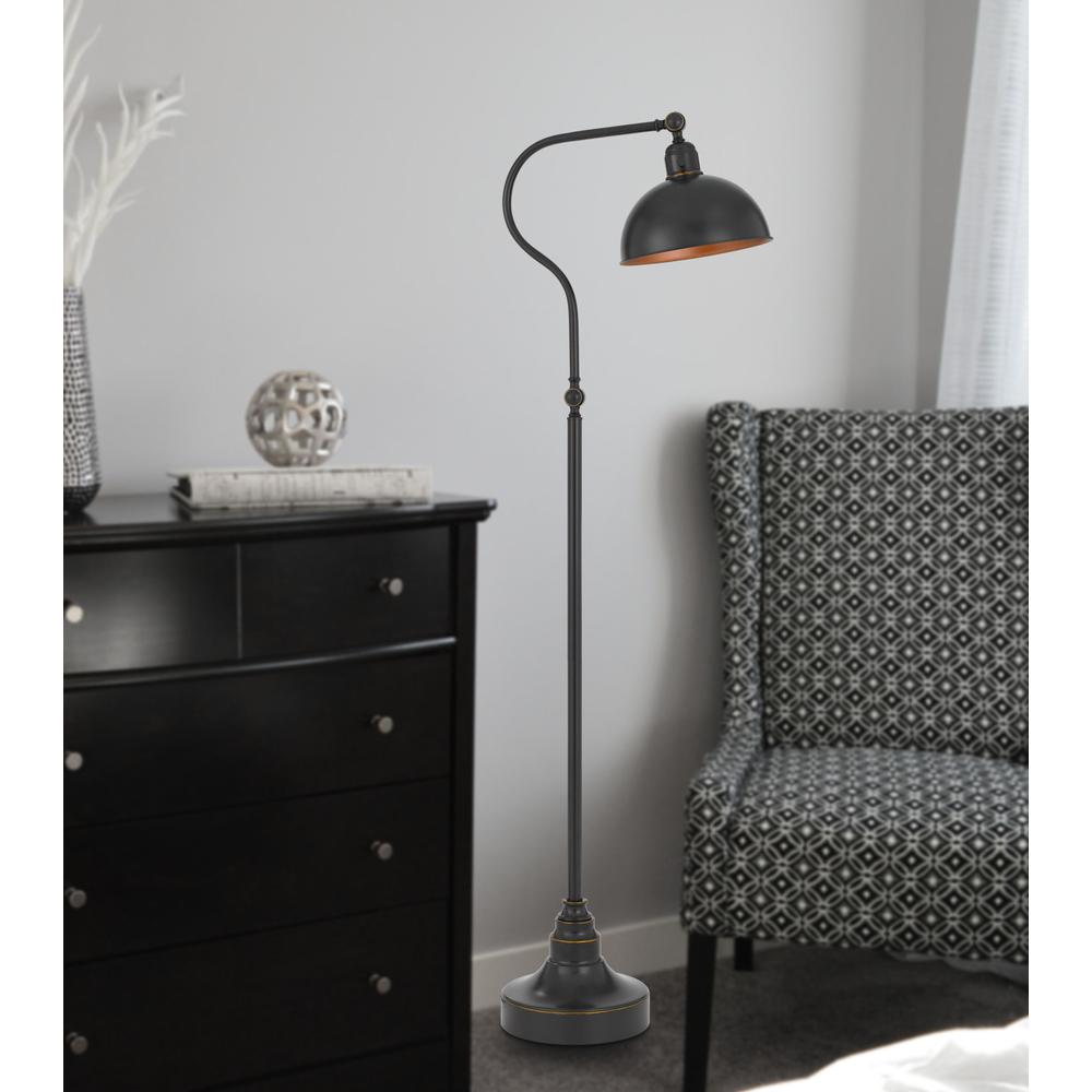 60" Bronze Traditional Shaped Floor Lamp With Bronze Dome Shade. Picture 4
