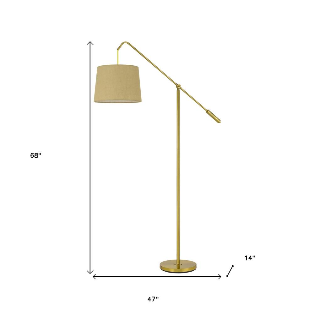 68" Brass Adjustable Traditional Shaped Floor Lamp. Picture 6