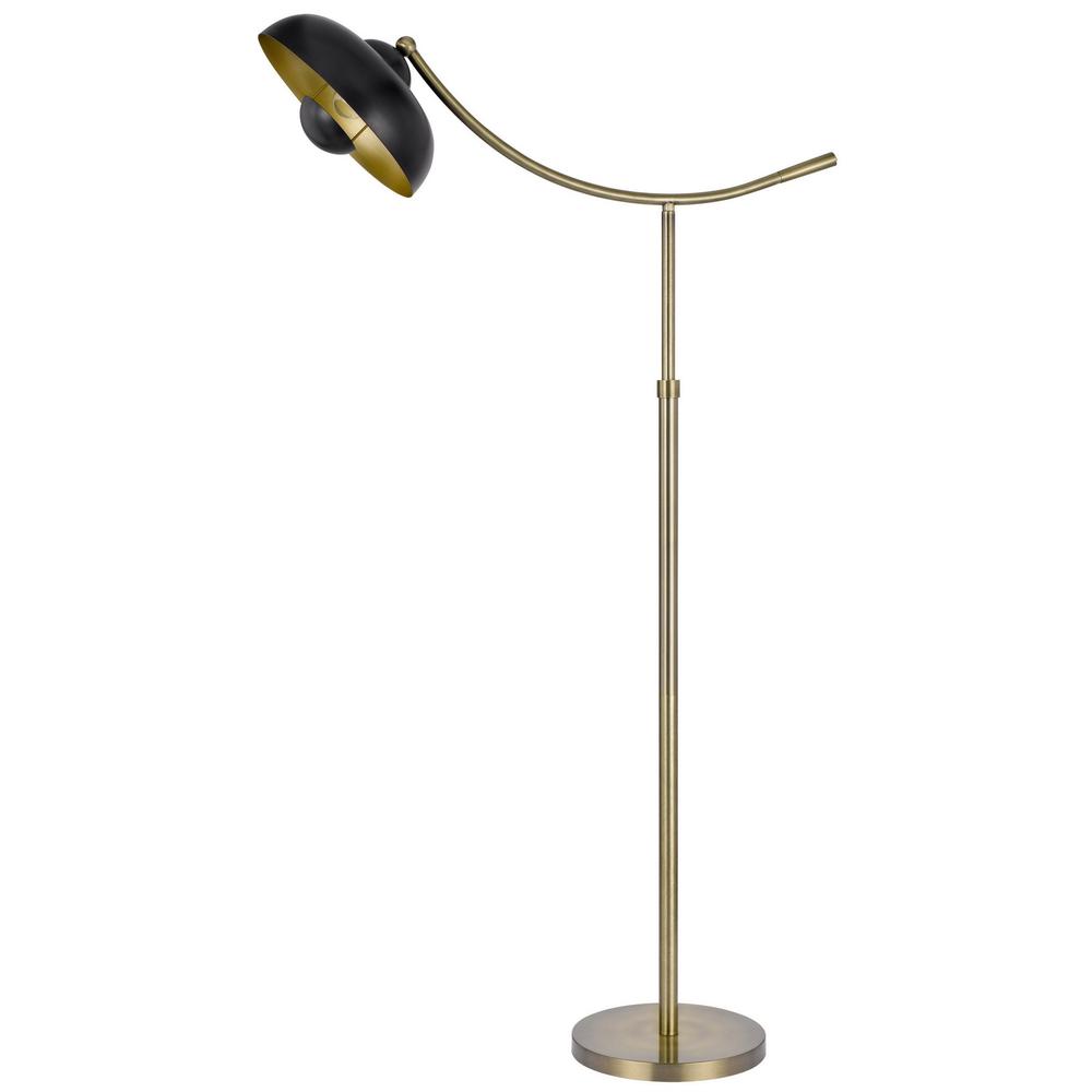 66" Bronze Adjustable Arc Floor Lamp With Bronze Dome Shade. Picture 1