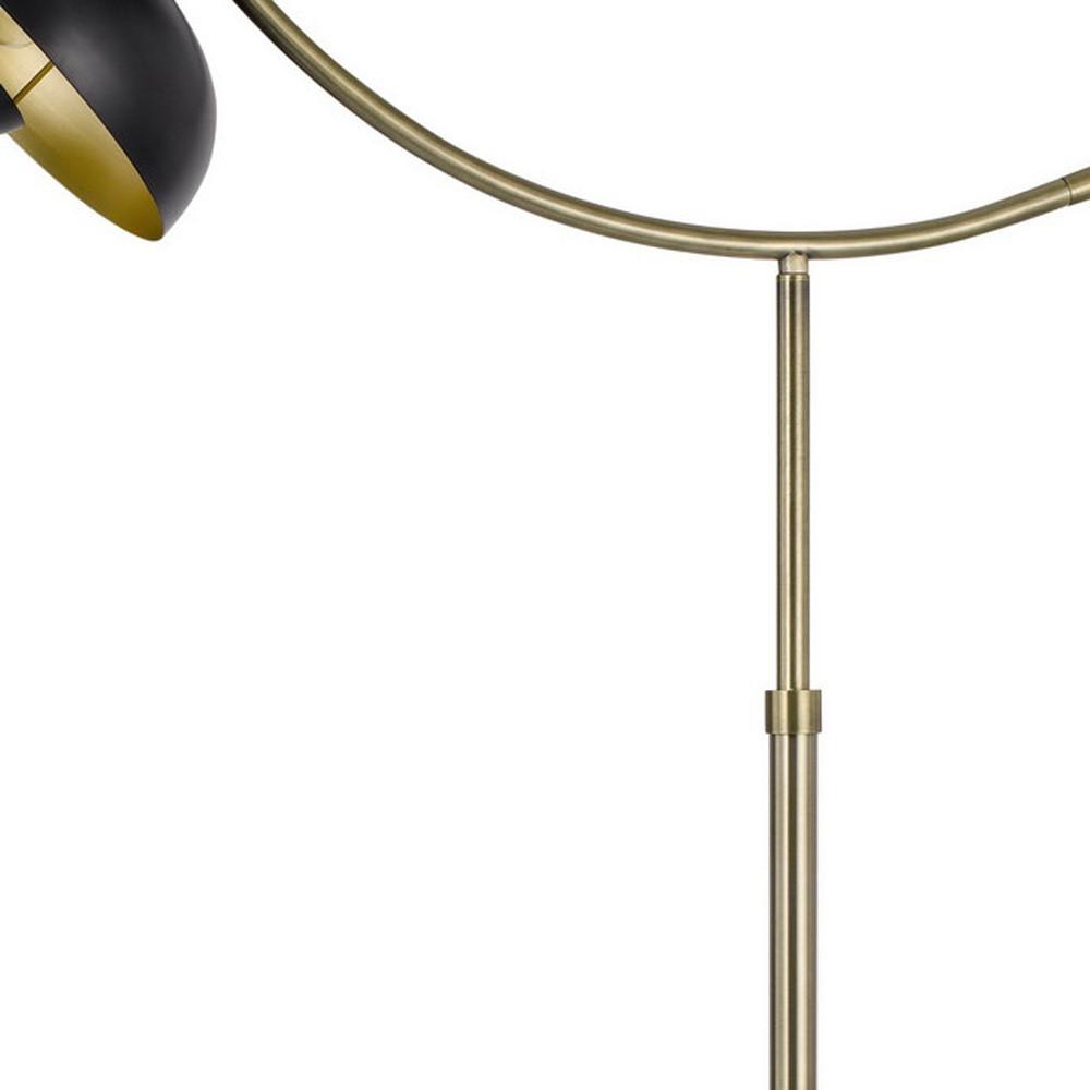 66" Bronze Adjustable Arc Floor Lamp With Bronze Dome Shade. Picture 4