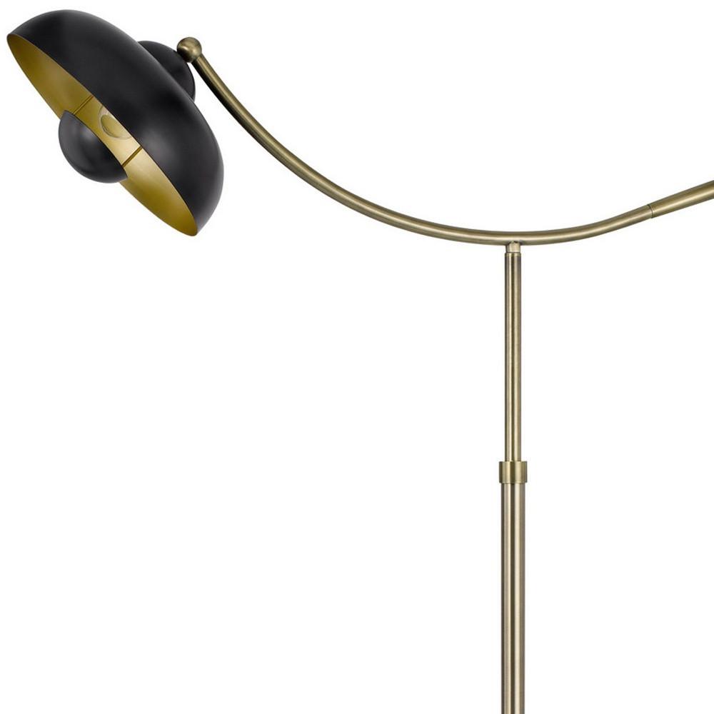 66" Bronze Adjustable Arc Floor Lamp With Bronze Dome Shade. Picture 5