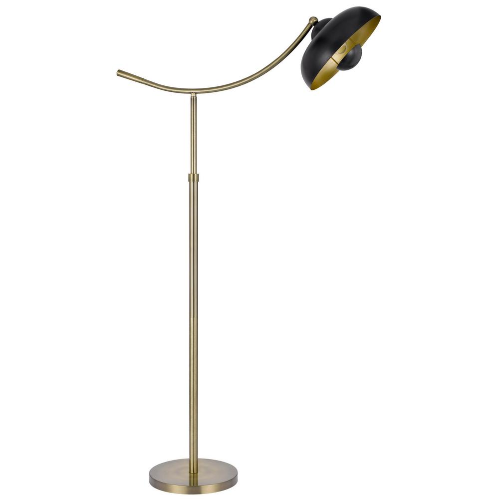 66" Bronze Adjustable Arc Floor Lamp With Bronze Dome Shade. Picture 2