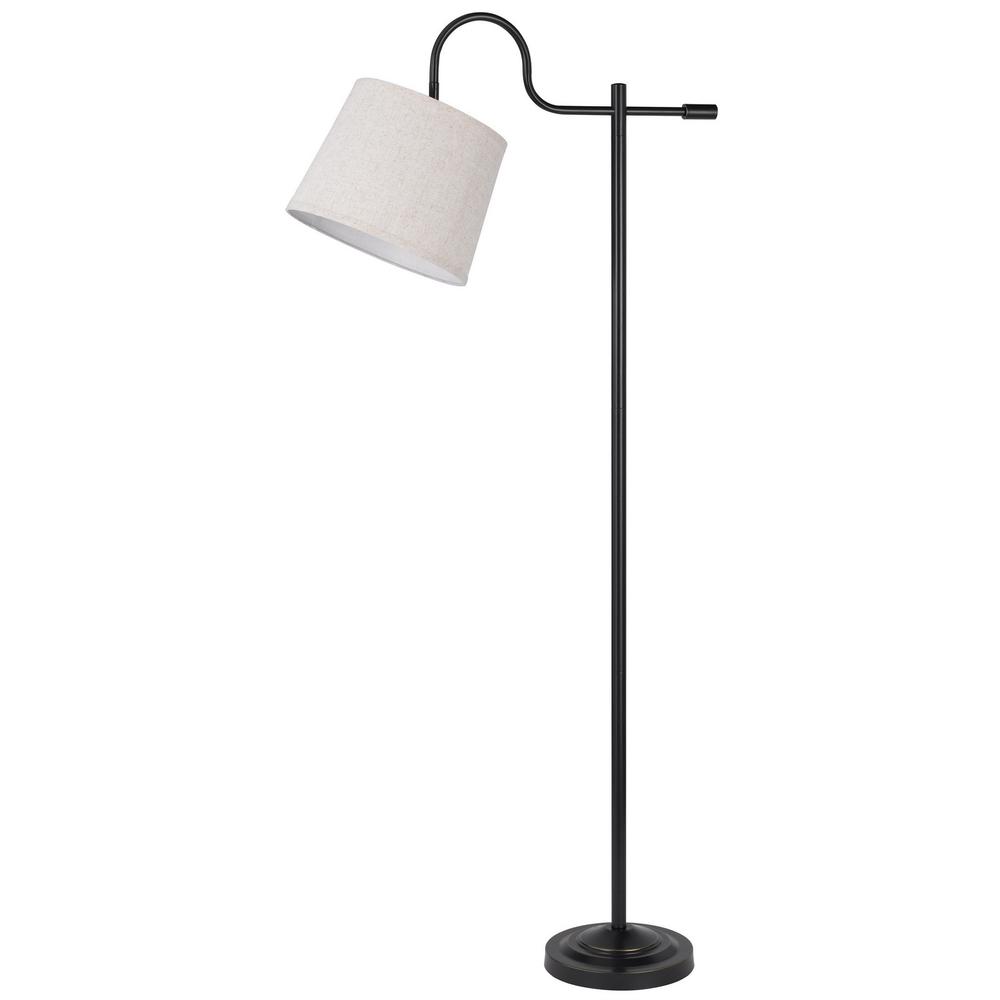 63" Bronze Adjustable Traditional Shaped Floor Lamp With Gray Square Shade. Picture 1