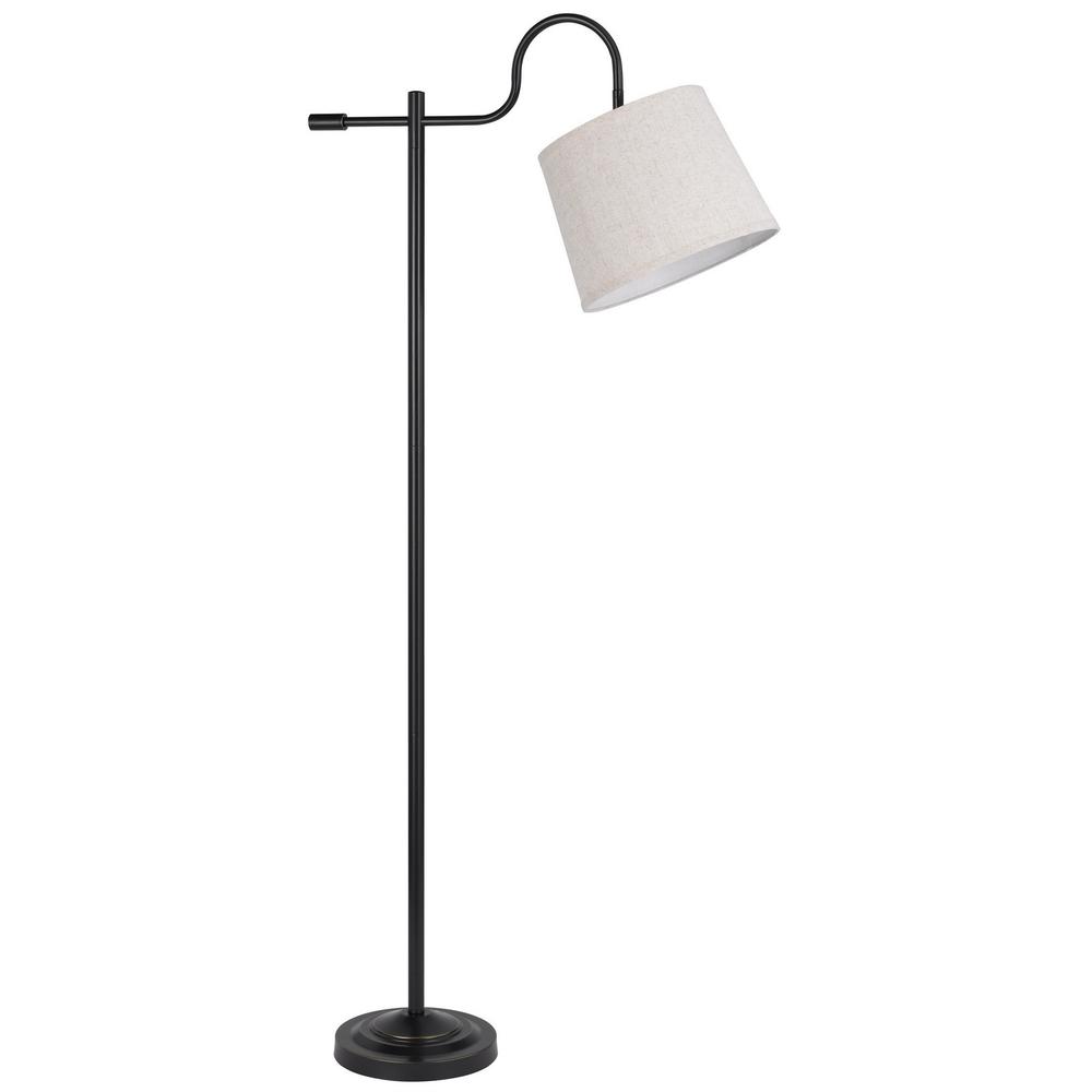 63" Bronze Adjustable Traditional Shaped Floor Lamp With Gray Square Shade. Picture 2