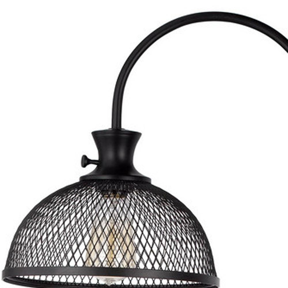61" Black Adjustable Traditional Shaped Floor Lamp With Bronze Dome Shade. Picture 4