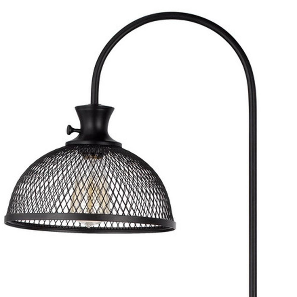 61" Black Adjustable Traditional Shaped Floor Lamp With Bronze Dome Shade. Picture 5