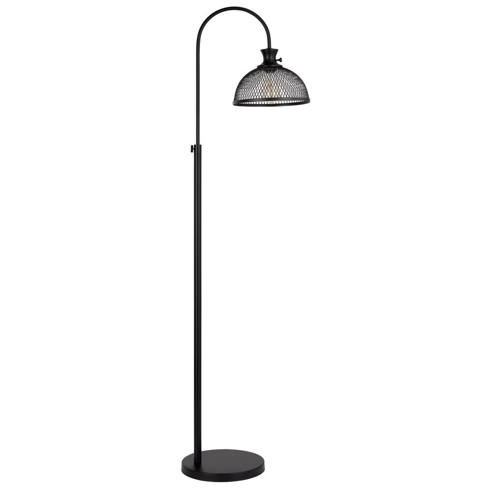61" Black Adjustable Traditional Shaped Floor Lamp With Bronze Dome Shade. Picture 2