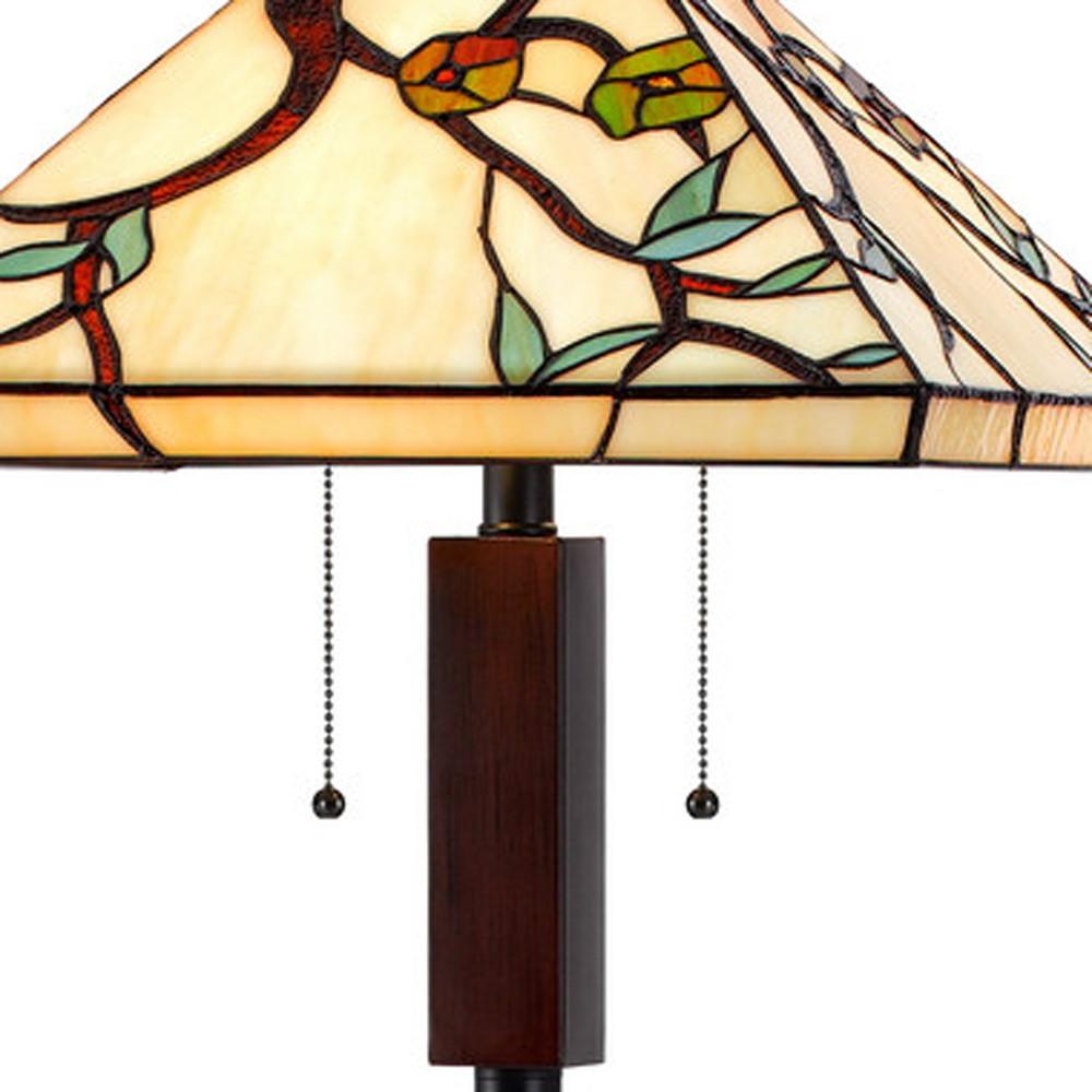 60" Bronze Two Light Traditional Shaped Floor Lamp. Picture 4
