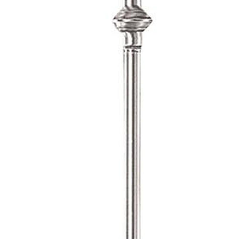 59" Nickel Swing Arm Floor Lamp With Beige Empire Shade. Picture 4