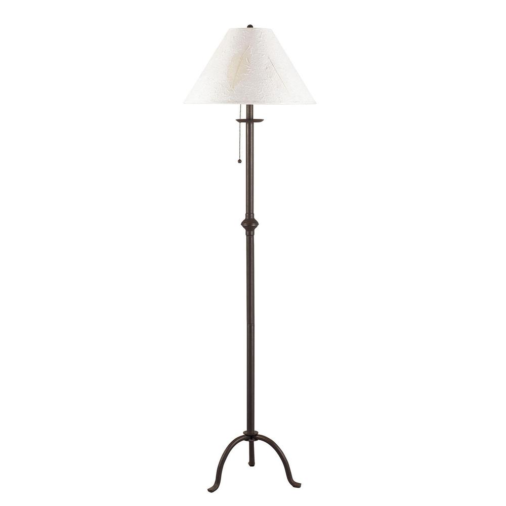 57" Black Traditional Shaped Floor Lamp With White Empire Shade. Picture 2