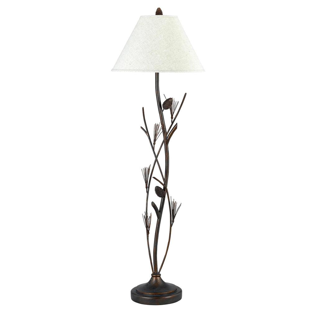 60" Rusted Traditional Shaped Floor Lamp With Brown Empire Shade. Picture 2