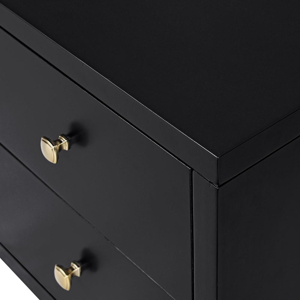 19" Black Two Drawer Nightstand. Picture 6