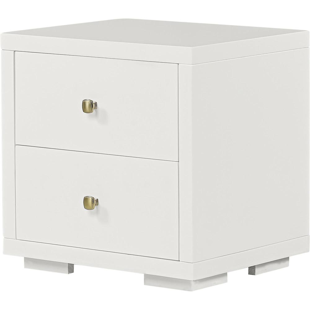 19" White Two Drawer Nightstand. Picture 3