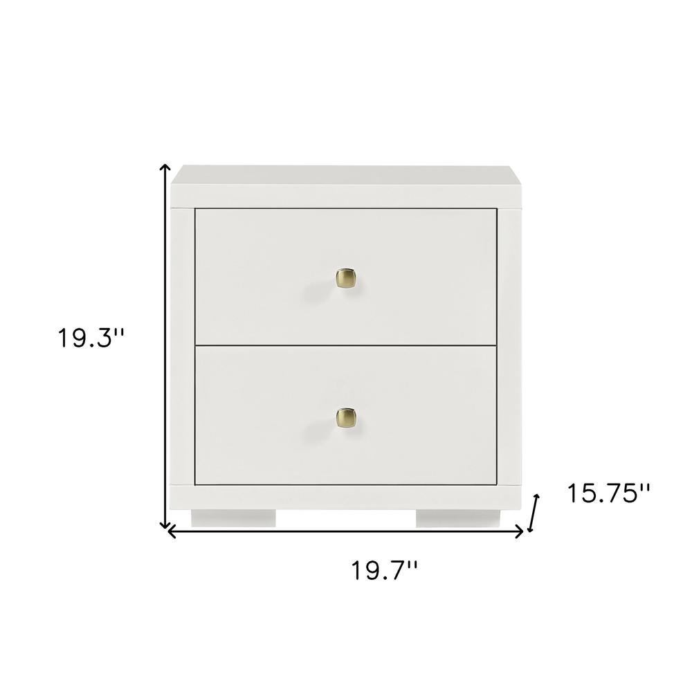 19" White Two Drawer Nightstand. Picture 7