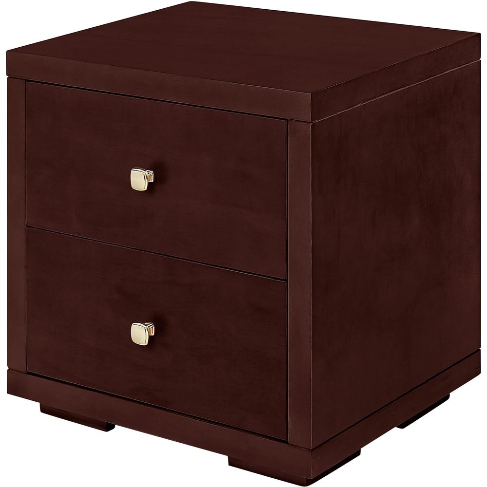 19" Espresso Two Drawer Nightstand. Picture 1