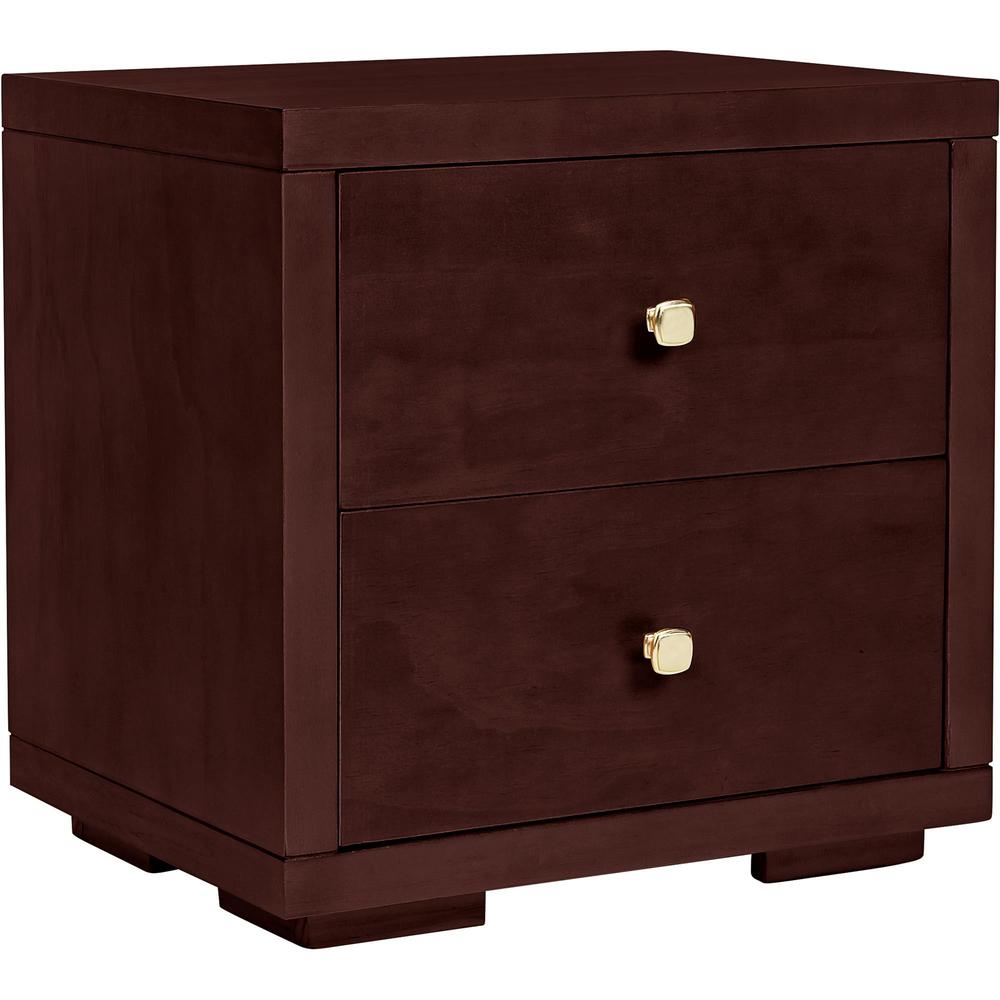 19" Espresso Two Drawer Nightstand. Picture 2