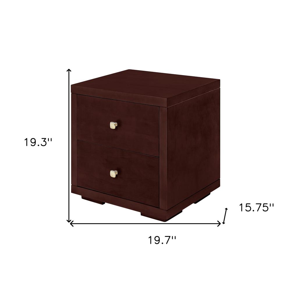 19" Espresso Two Drawer Nightstand. Picture 7